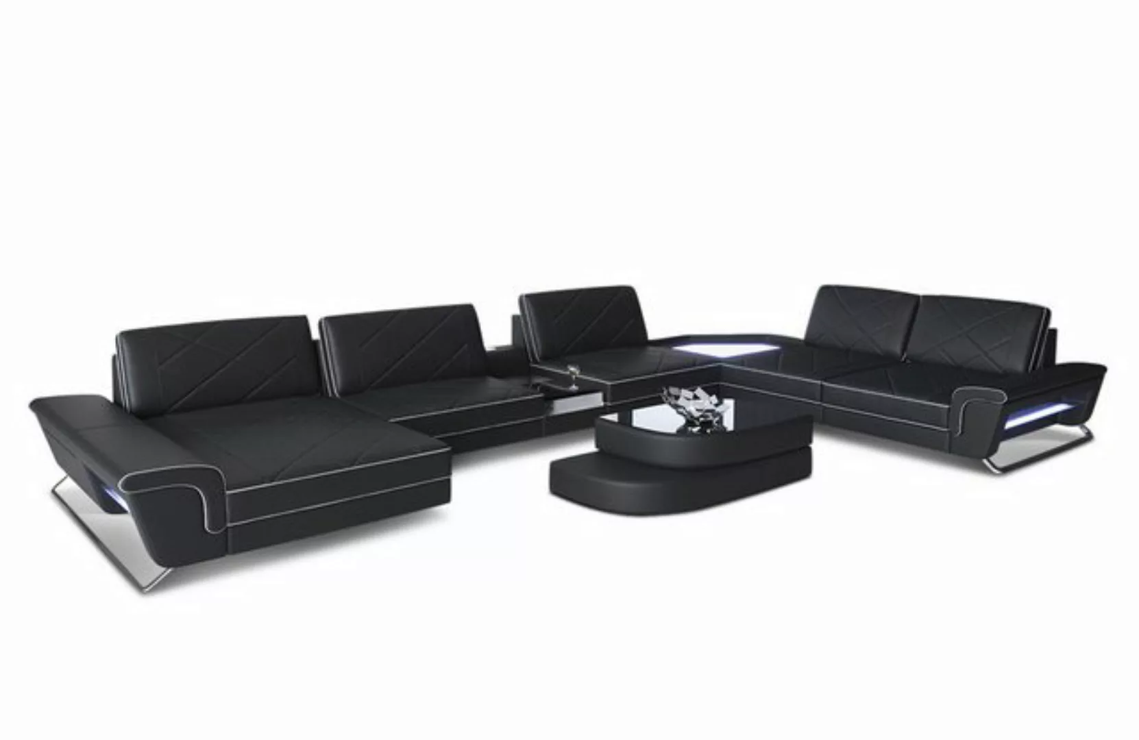 Sofa Dreams Wohnlandschaft Ledersofa Couch Ferrara XXL Leder Sofa mit günstig online kaufen