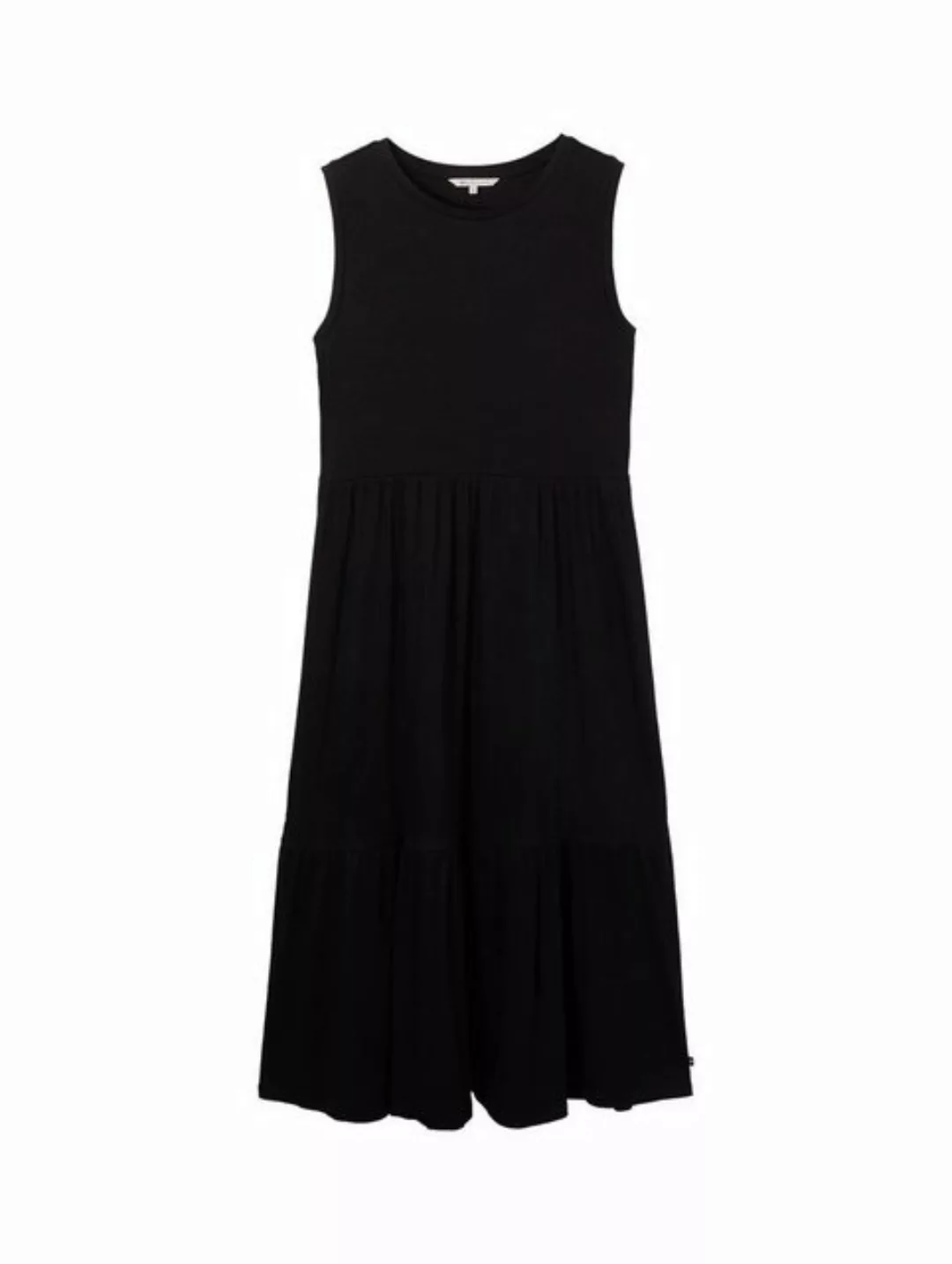 TOM TAILOR Denim Sommerkleid jersey rib midi dress, deep black günstig online kaufen