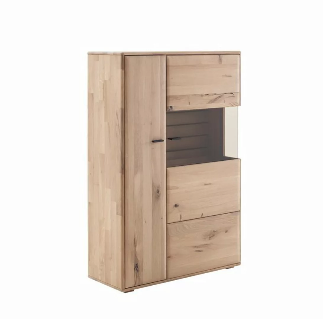 MCA furniture Vitrine Highboard 3 Girona, Ast / Balkeneiche, optional LED B günstig online kaufen