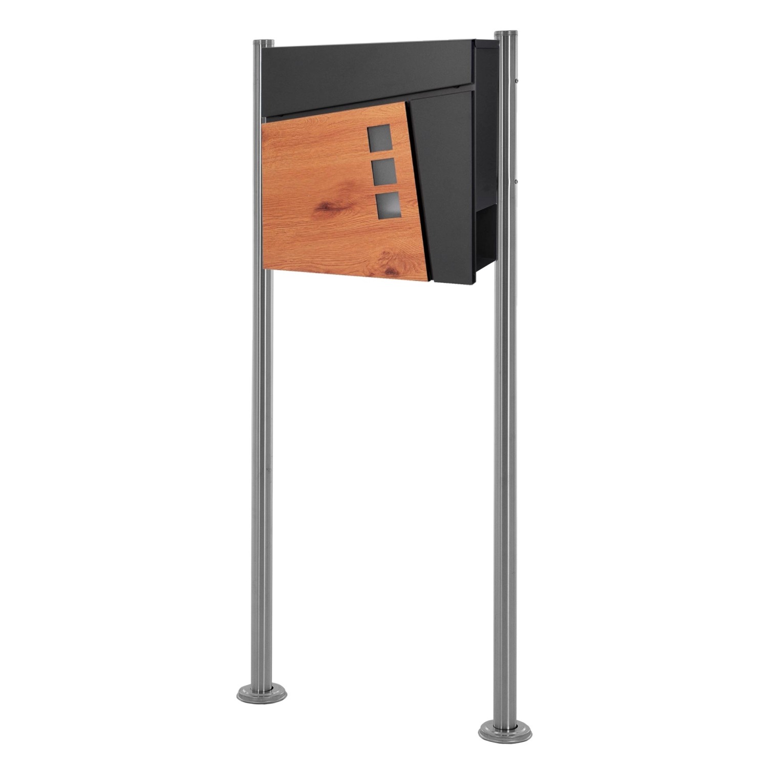 ML-Design Standbriefkasten mit Zeitungsfach Briefkasten mit 120 cm Pfosten günstig online kaufen