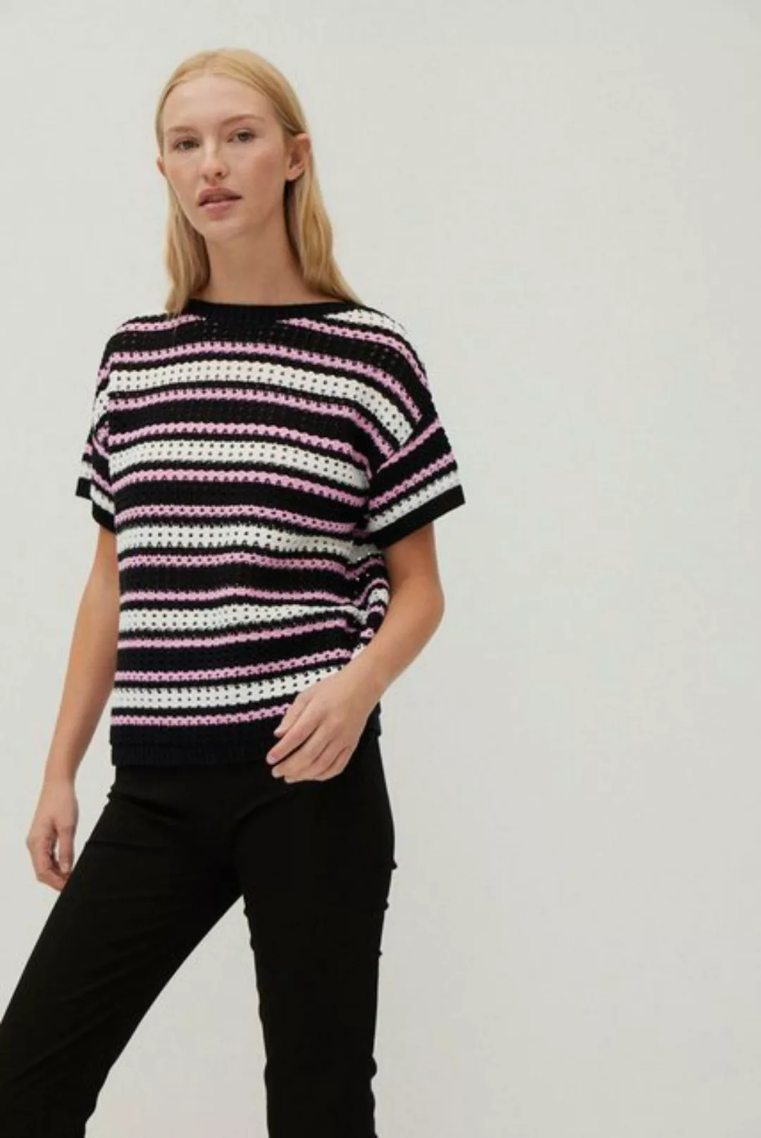 THE FASHION PEOPLE Strickpullover Openwork T-Shirt knitted günstig online kaufen