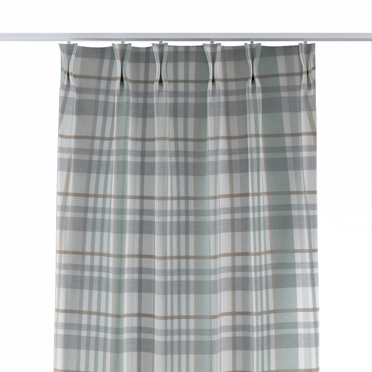 Vorhang mit flämischen 2-er Falten, grün-grau, Scotti (144-47) günstig online kaufen
