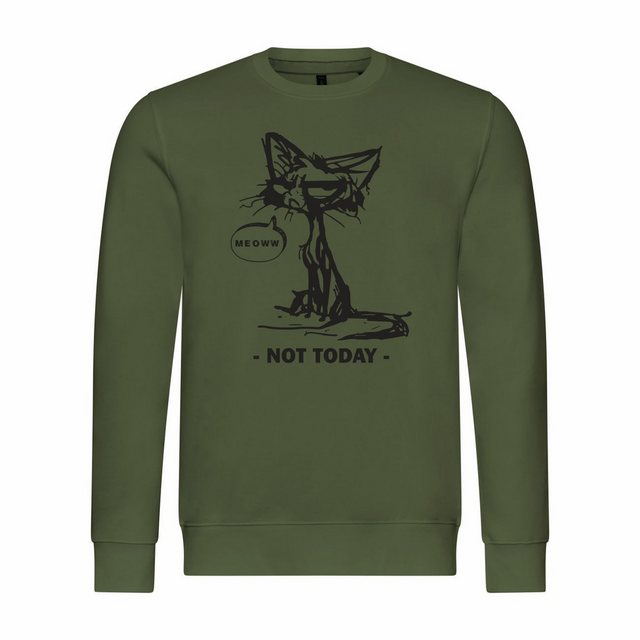 deinshirt Rundhalspullover Herren Sweatshirt Katze not today Mit Print Moti günstig online kaufen