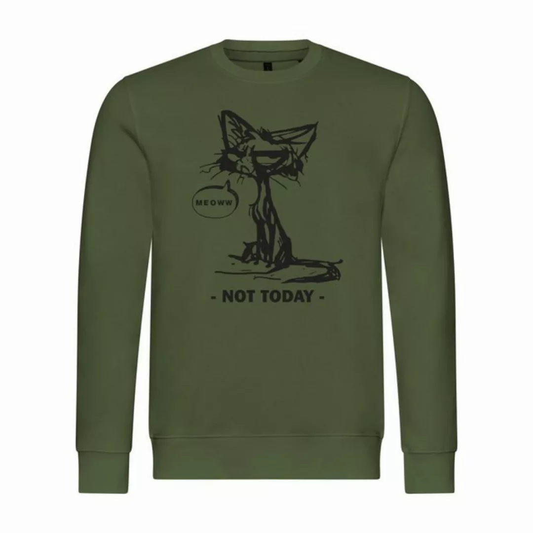 deinshirt Rundhalspullover Herren Sweatshirt Katze not today Mit Print Moti günstig online kaufen