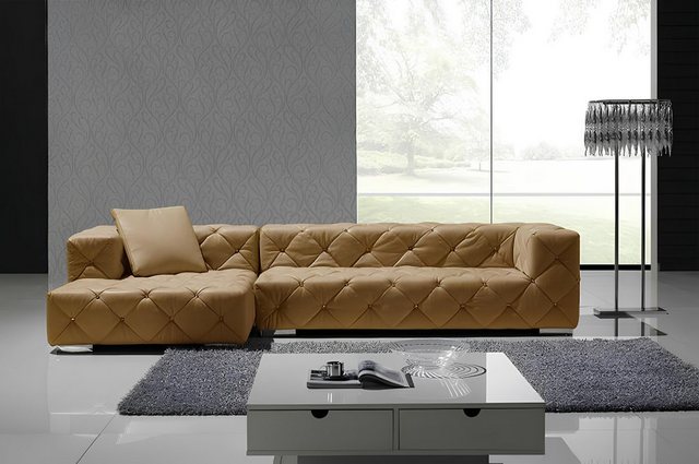 Xlmoebel Ecksofa Moderne Leder-Wohnlandschaft im Chesterfield-Stil mit Ecks günstig online kaufen