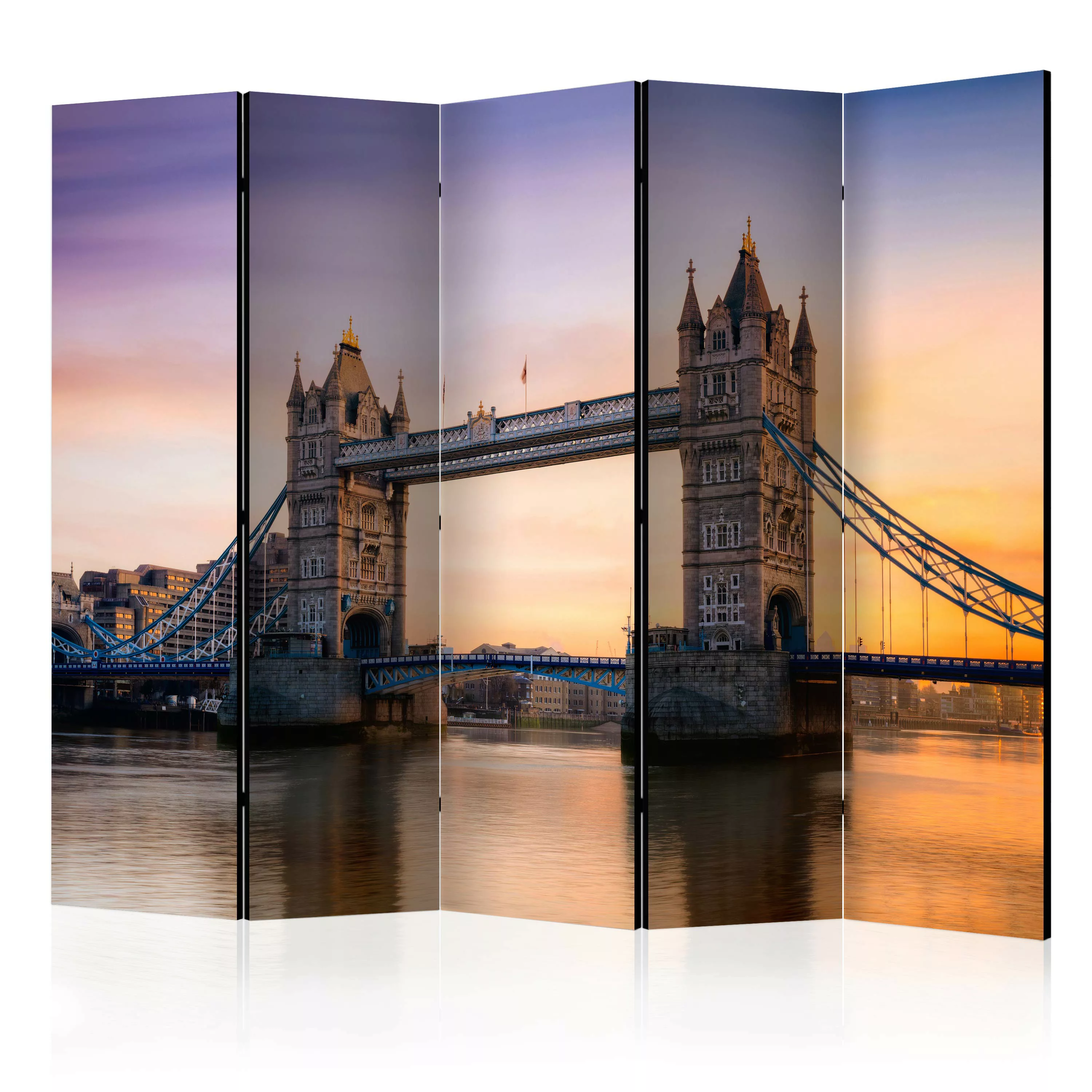 5-teiliges Paravent - Tower Bridge At Dawn Ii [room Dividers] günstig online kaufen