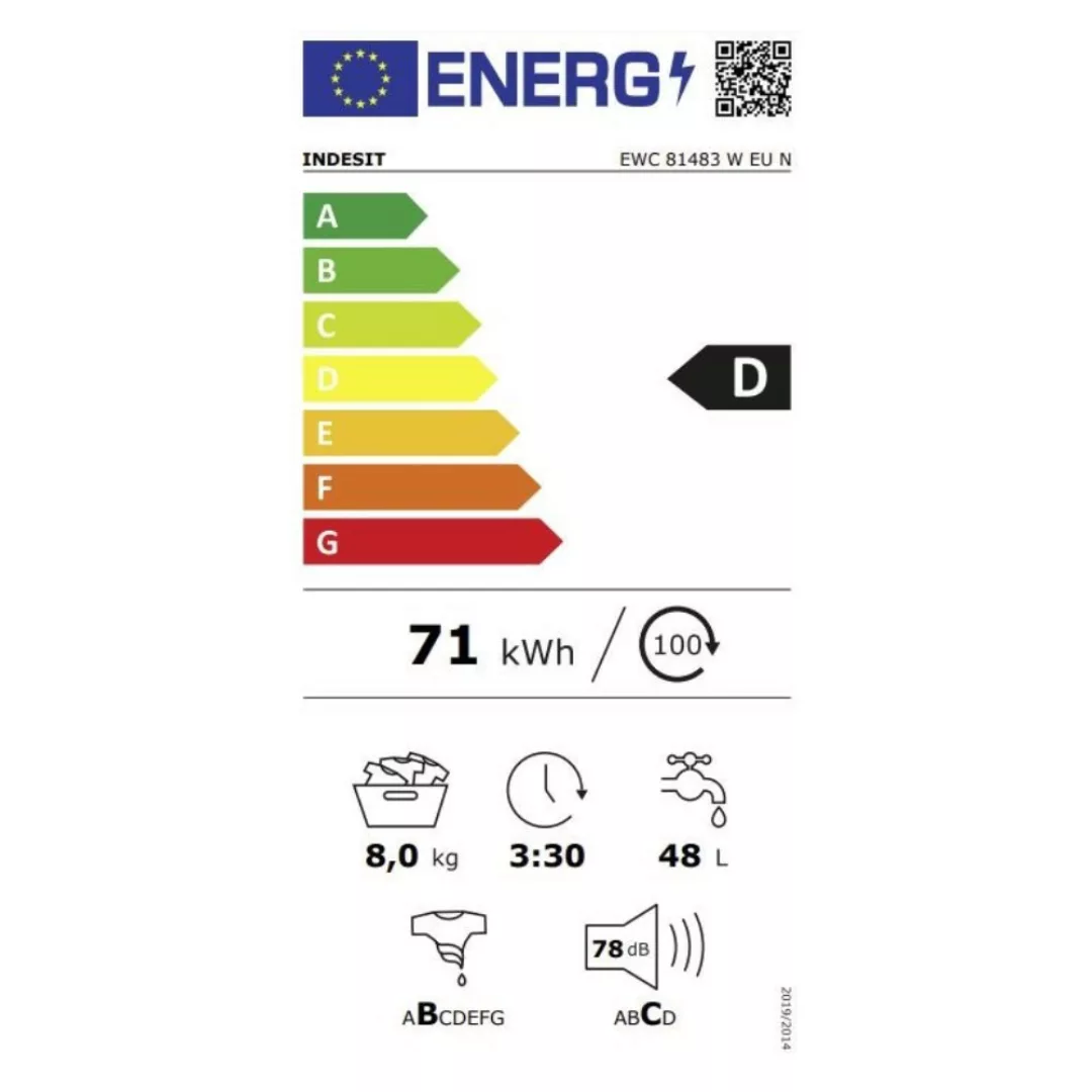 Waschmaschine Indesit Ewc81483weu  8 Kg 1400 Rpm Weiß günstig online kaufen