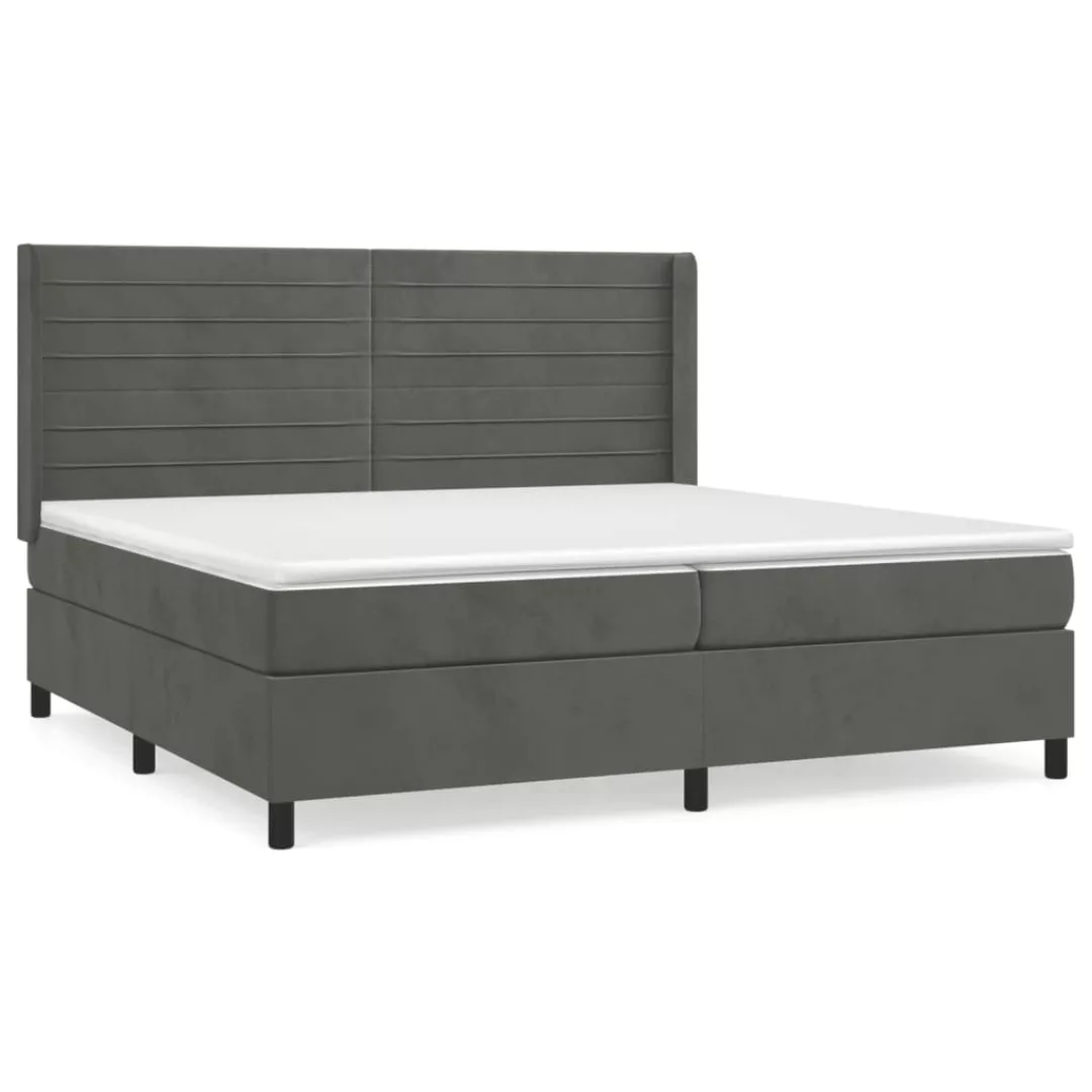 Vidaxl Boxspringbett Mit Matratze Dunkelgrau 200x200 Cm Samt günstig online kaufen