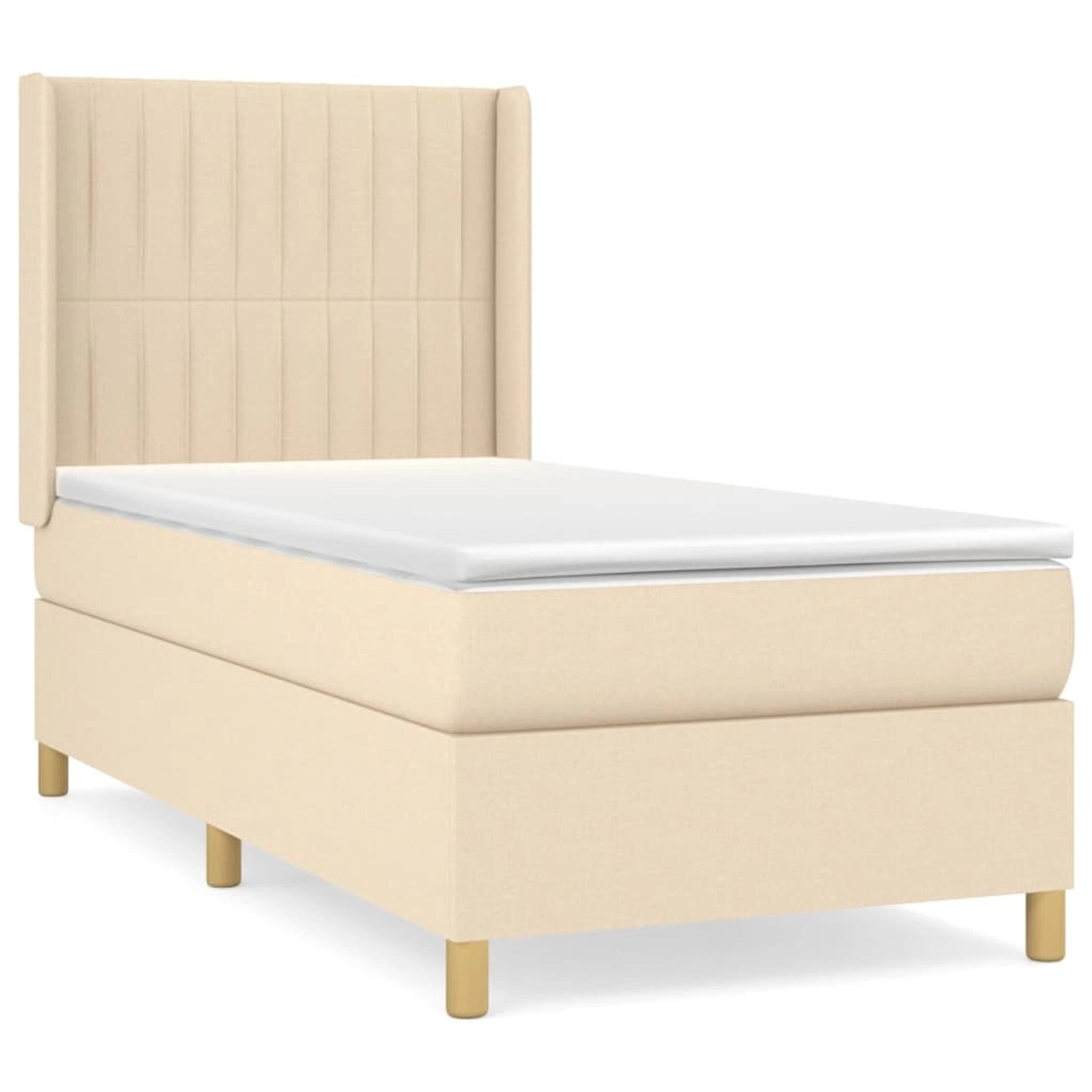 vidaXL Boxspringbett Boxspringbett mit Matratze Creme 80x200 cm Stoff Bett günstig online kaufen