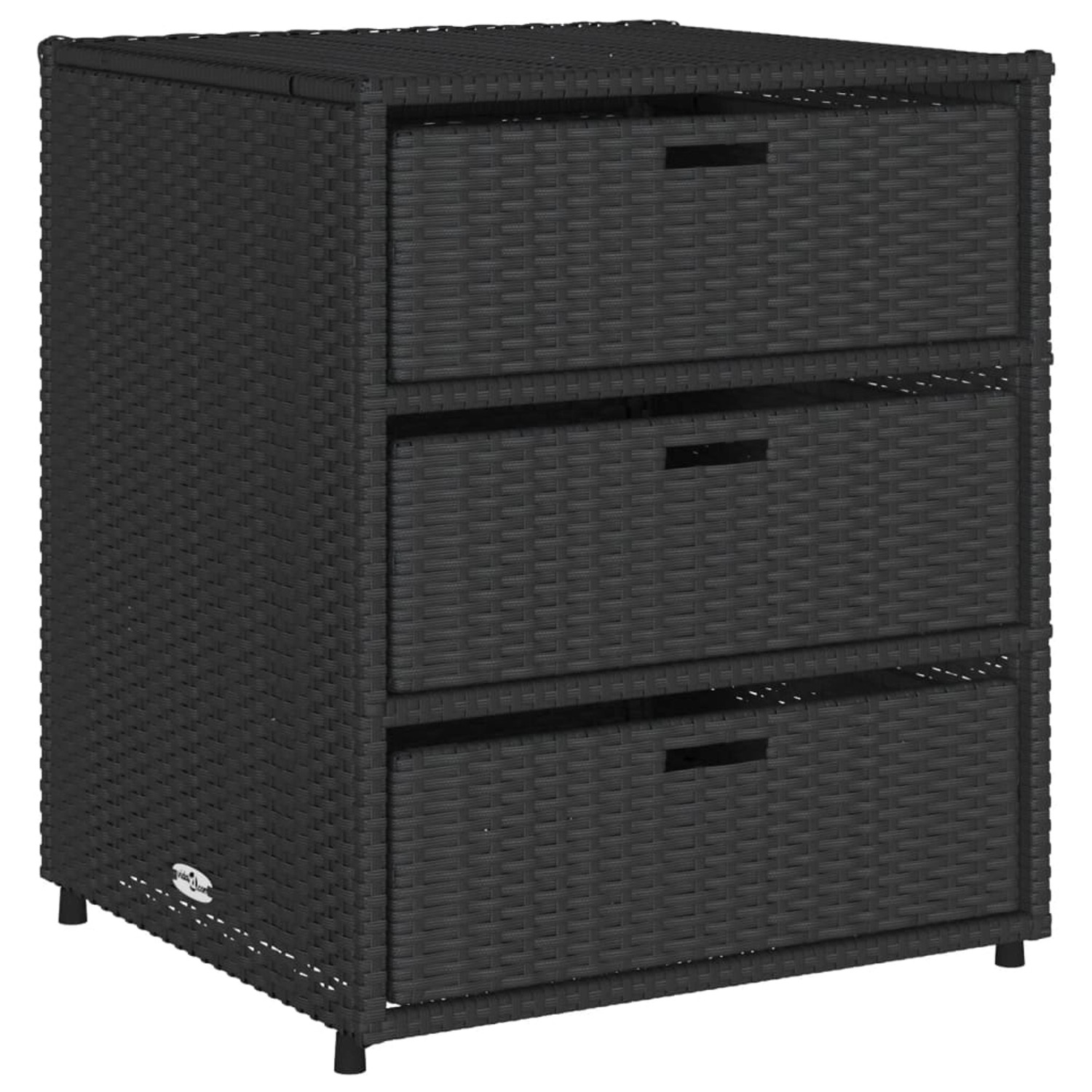 vidaXL Gartenschrank Schwarz 55x59x69 cm Poly Rattan günstig online kaufen