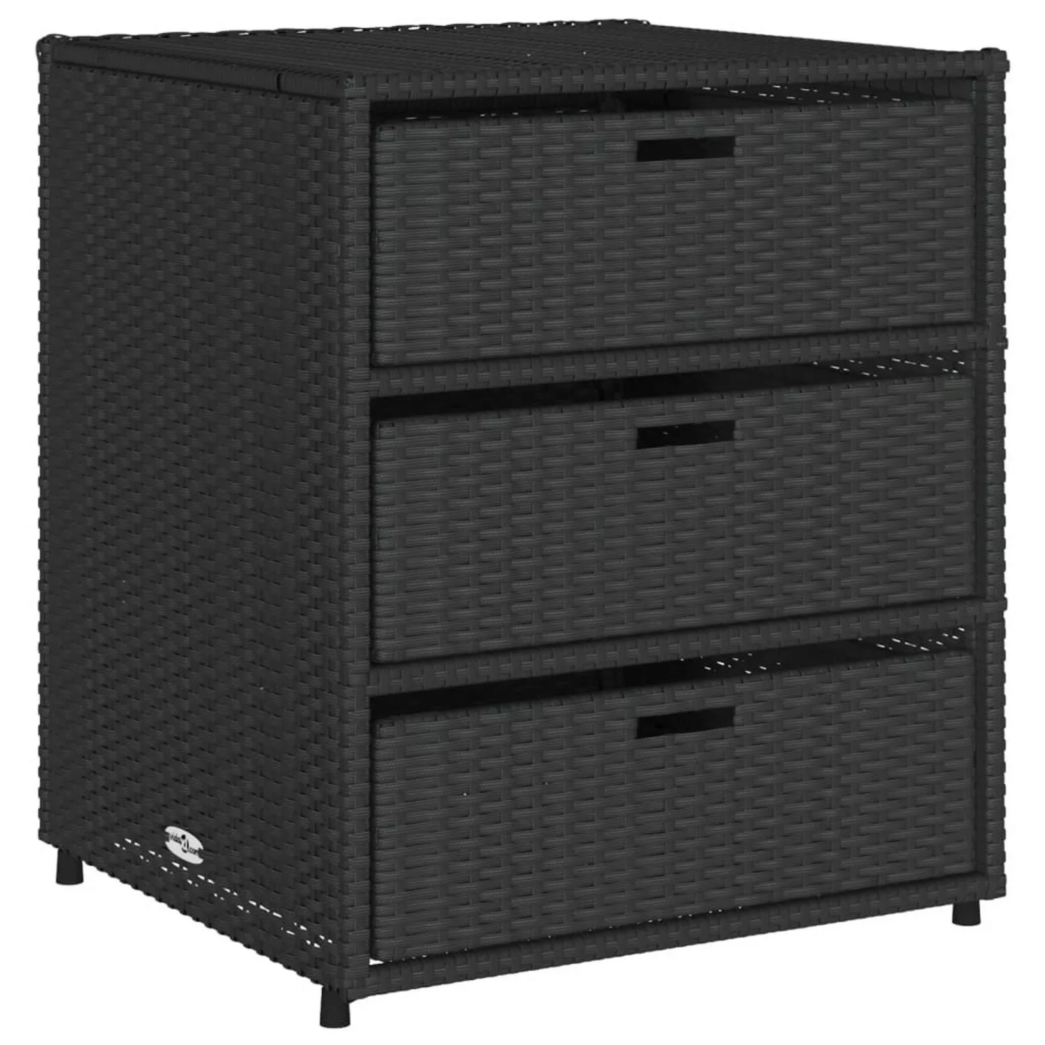 VidaXL Gartenschrank Schwarz 55x59x69 cm Poly Rattan günstig online kaufen