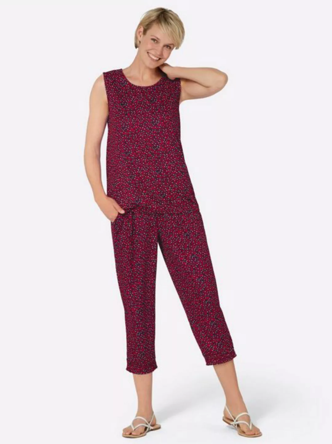 Sieh an! Jumpsuit Länge Top ca. 66 cm, 3/4-Hose Innenbeinlänge ca. 55 cm günstig online kaufen