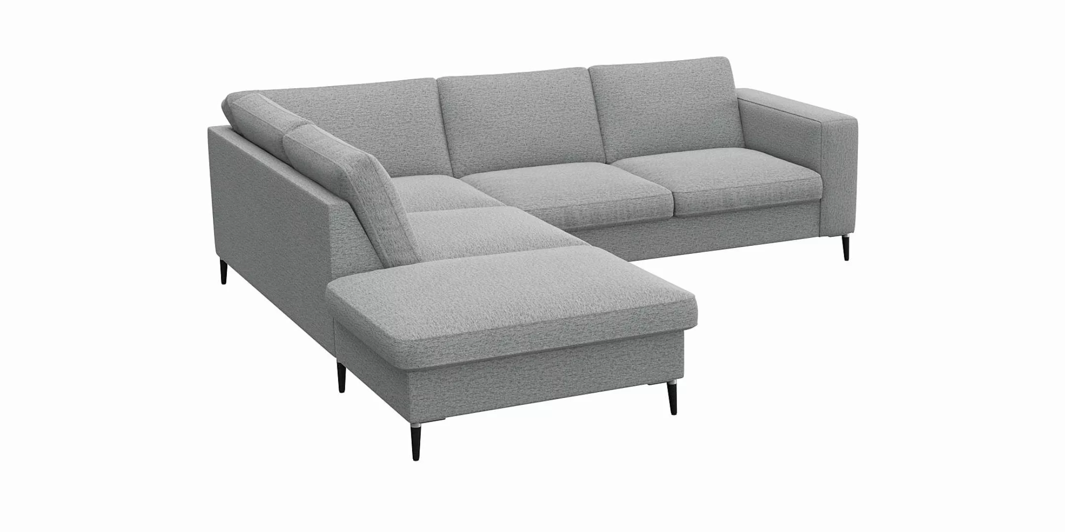 FLEXLUX Ecksofa »Fiore, L-Form«, breite Armlehnen, Füße Alu/schwarz, B/T 24 günstig online kaufen