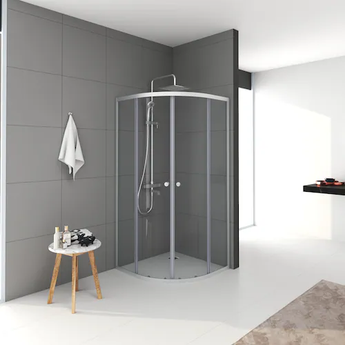 Marwell Duschwand »Chrystal Round«, Dusche mit Aluminiumprofilen in silber günstig online kaufen