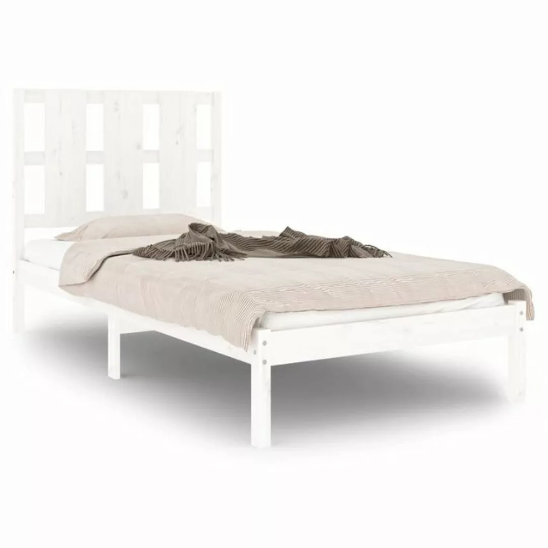 vidaXL Bett Massivholzbett Weiß 90x190 cm günstig online kaufen