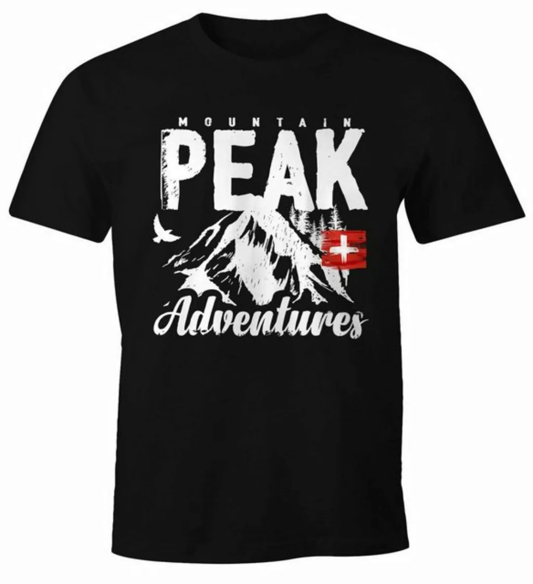 MoonWorks Print-Shirt Wander Herren T-Shirt Mountain Adventures mit Print günstig online kaufen