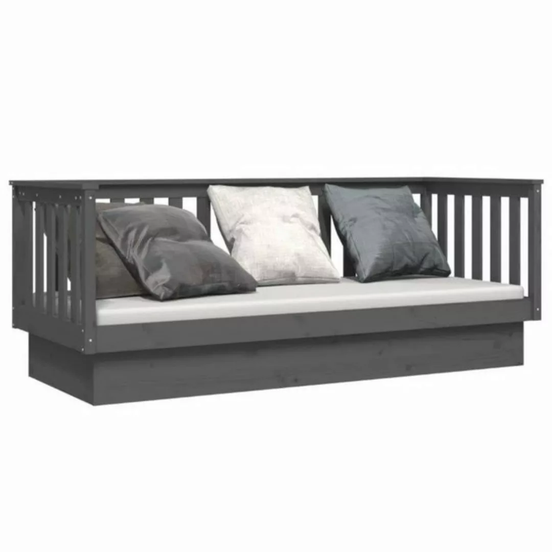 furnicato Bett Tagesbett Grau 90x190 cm Massivholz Kiefer (1-tlg) günstig online kaufen