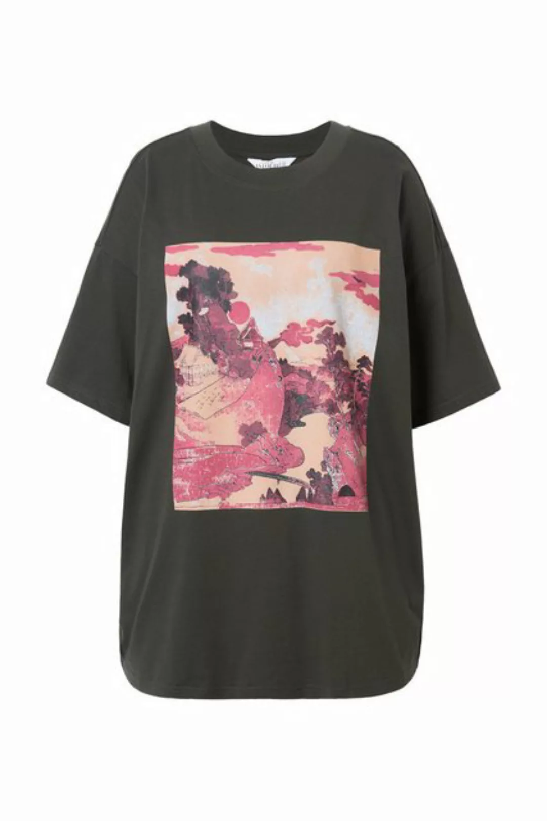 Studio Untold Rundhalsshirt T-Shirt oversized Asia-Motiv günstig online kaufen