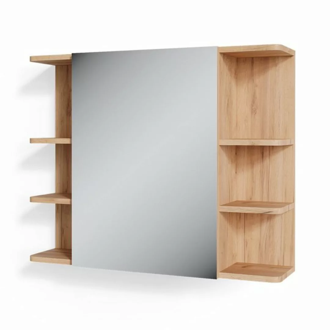 Vicco Badezimmerspiegelschrank Fynn, Goldkraft Eiche/Grün, 80 x 64 cm günstig online kaufen