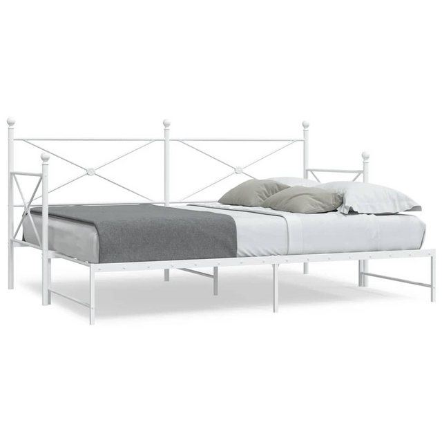 vidaXL Bett, Tagesbett Ausziehbar ohne Matratze Weiß 90x190 cm Stahl günstig online kaufen