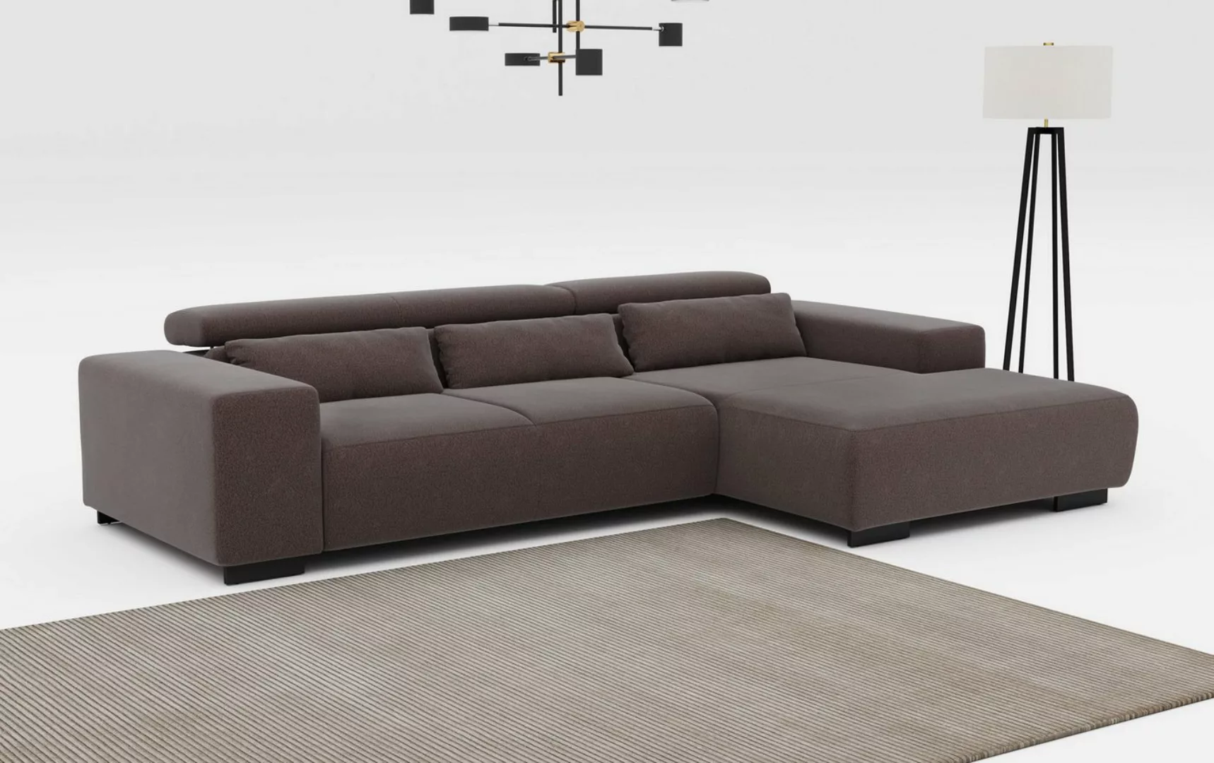 COTTA Ecksofa "Side L-Form, mit Kopfteilverstellung und Zierkissen", option günstig online kaufen