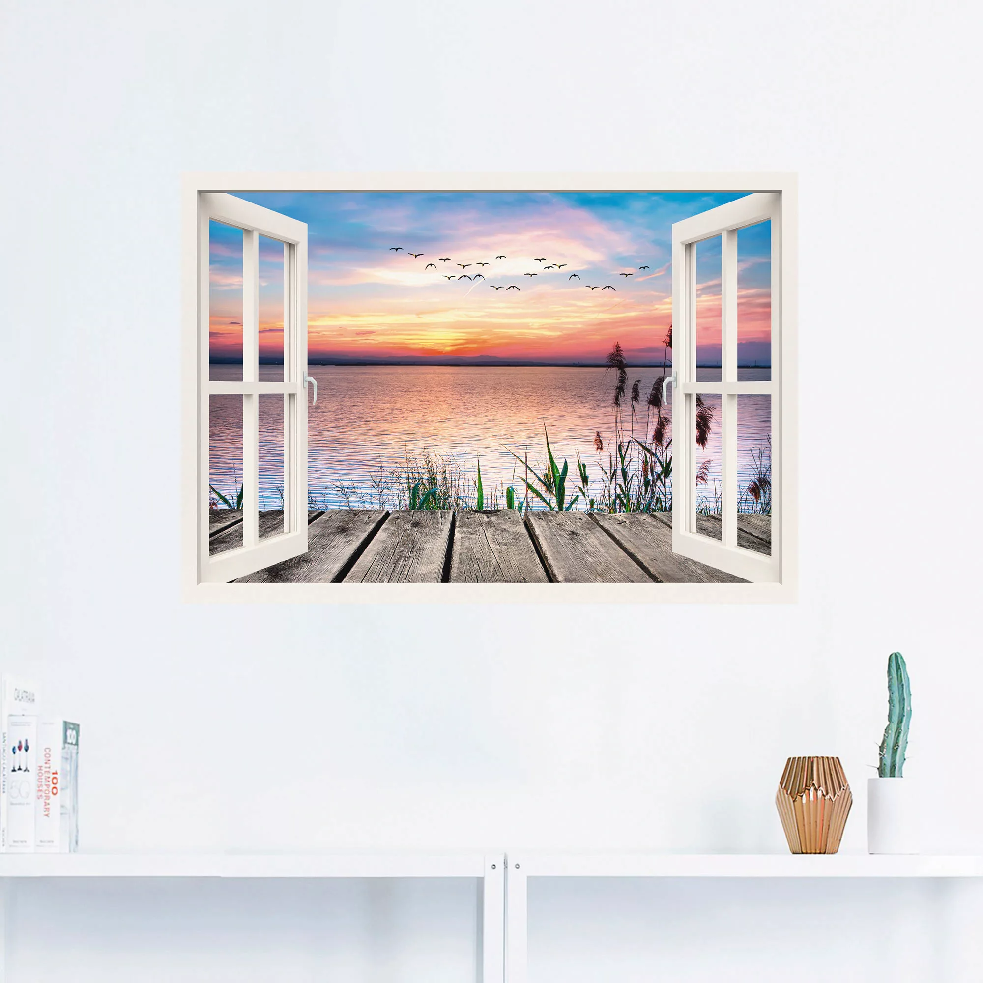 Artland Wandbild "See in den Farben der Wolken", Fensterblick, (1 St.), als günstig online kaufen