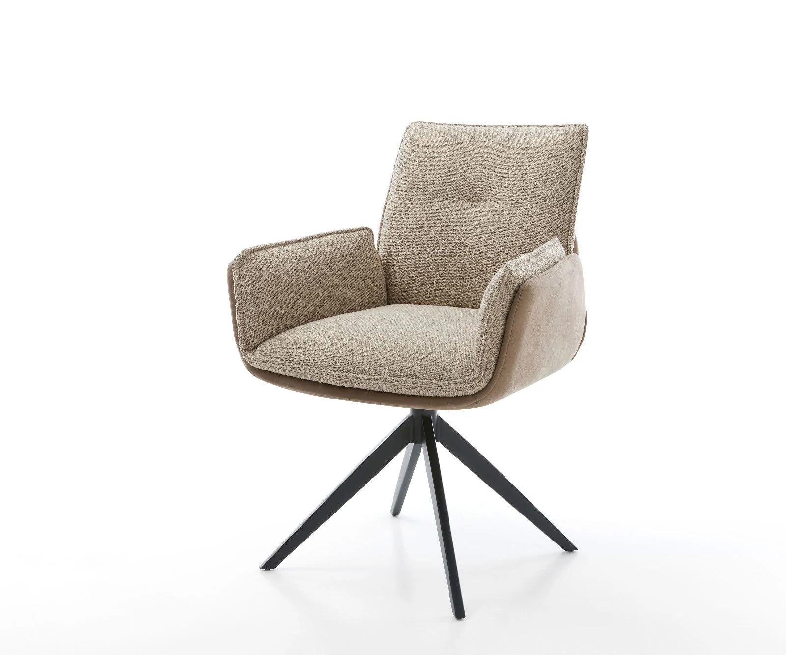 Drehstuhl Nela-Flex Materialmix Schlamm Kreuzgestell breit Schwarz 360° dre günstig online kaufen