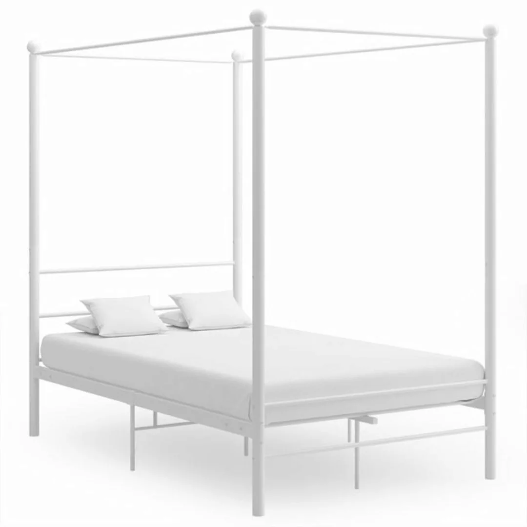 furnicato Bett Himmelbett Weiß Metall 120x200 cm günstig online kaufen