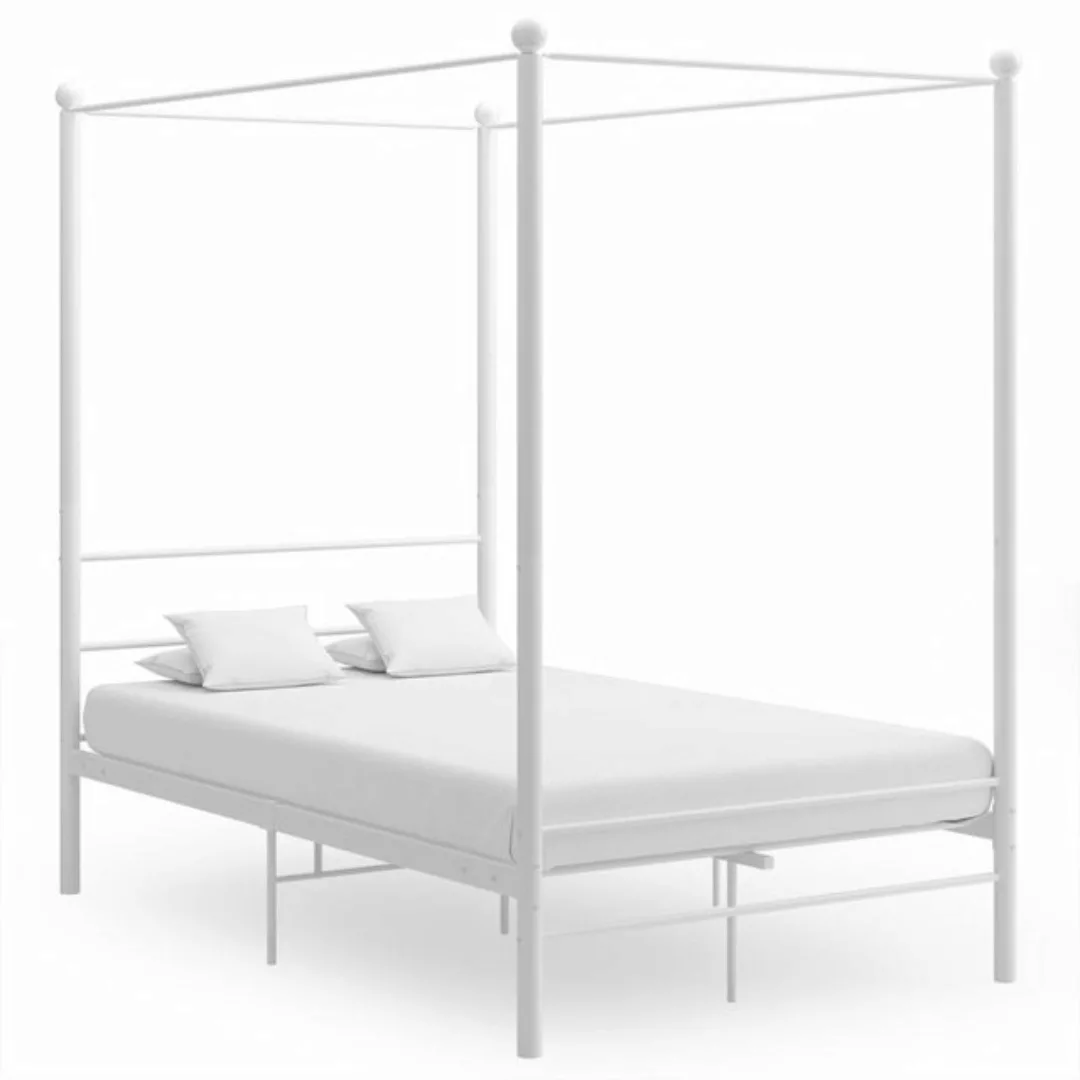 furnicato Bettgestell Himmelbett Weiß Metall 120x200 cm (1-tlg) günstig online kaufen