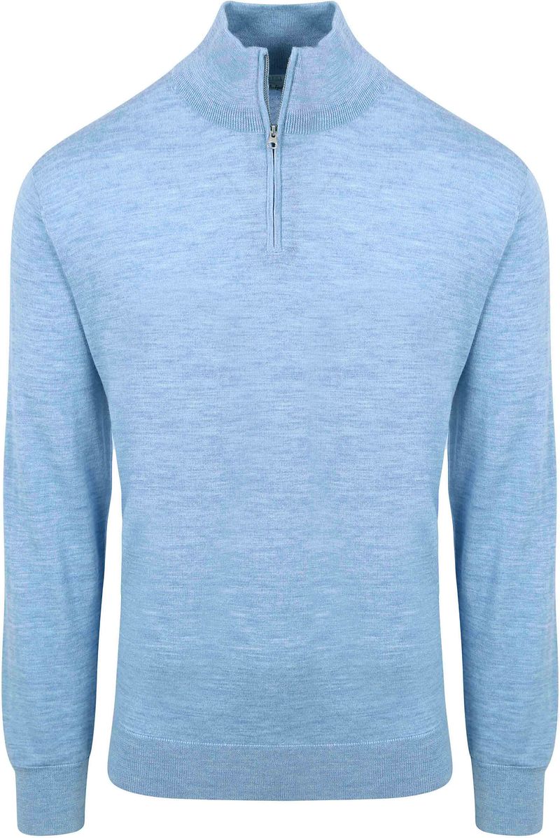 King Essentials The Michael Half Zip Pull Merino Hellblau - Größe XL günstig online kaufen