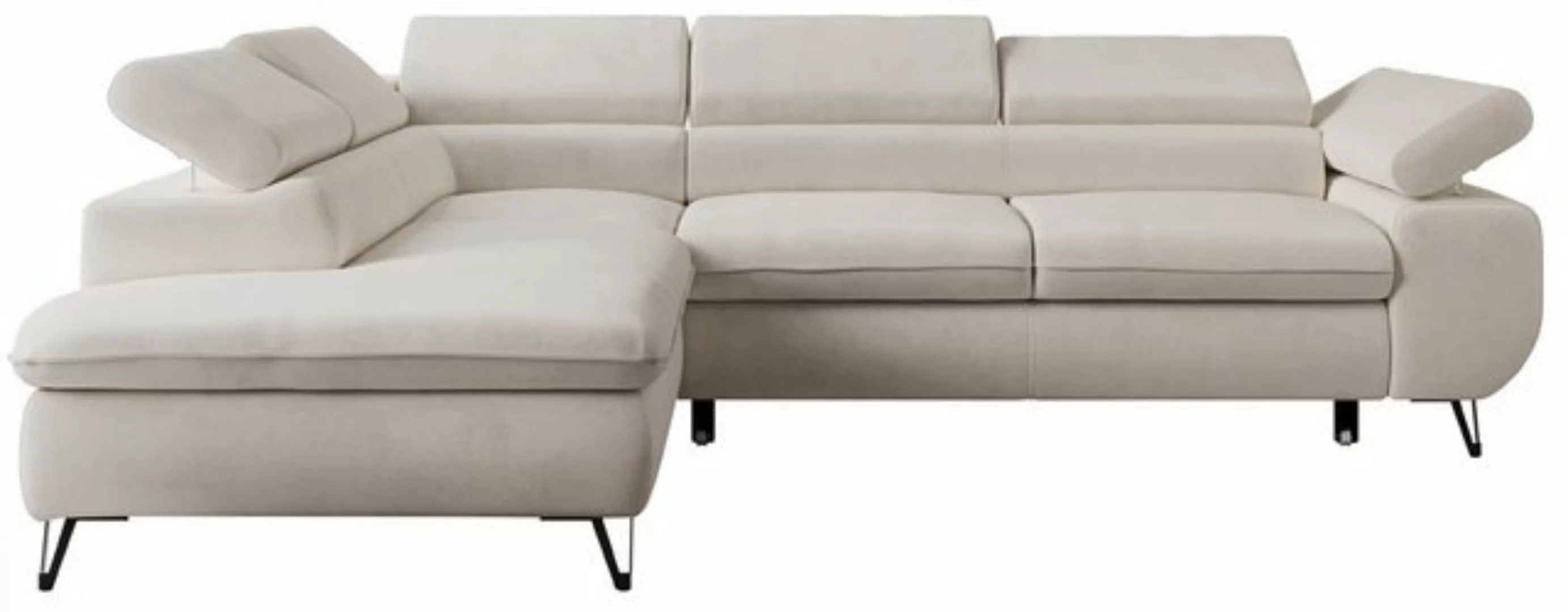 MKS MÖBEL Ecksofa PEDRO L, Set, T30-Schaum, Metallbeinen, Wellenfedern, L-f günstig online kaufen