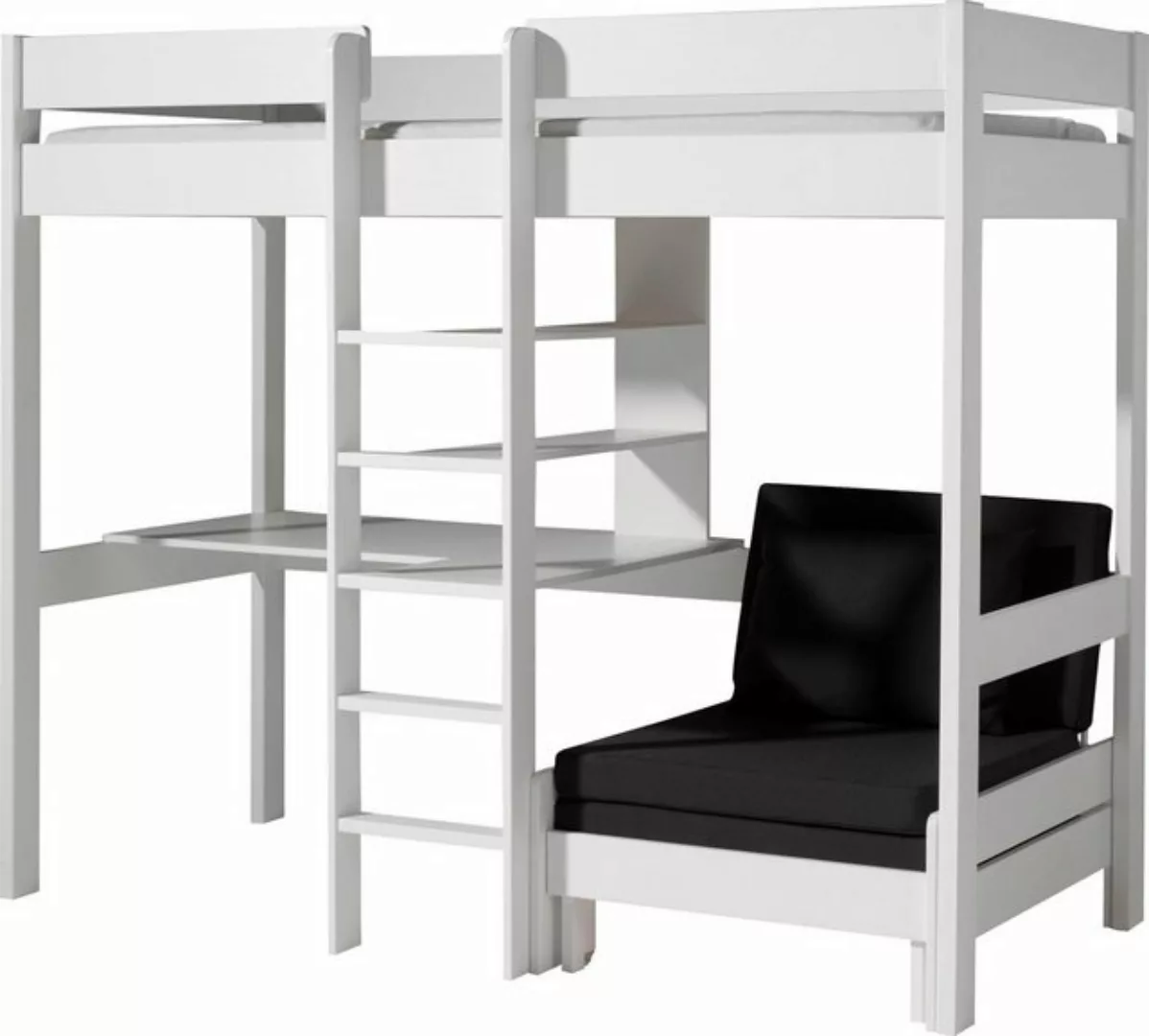 Hochbett Kinderzimmer PINOO-12 mit Schreibtischplatte und Sesselbett in Kie günstig online kaufen