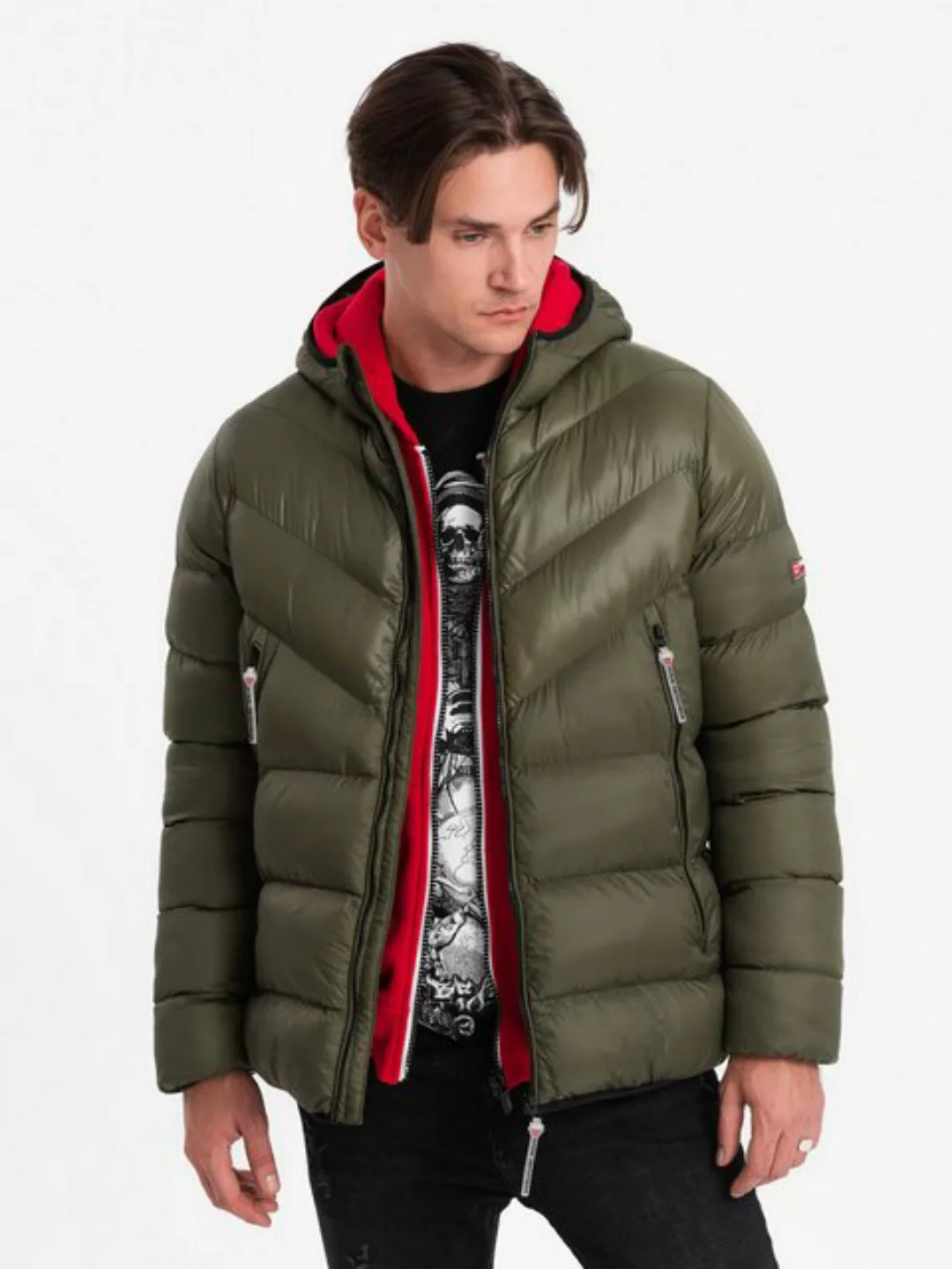 OMBRE Winterjacke Gesteppte Winterjacke für Männer aus kombinierten Materia günstig online kaufen