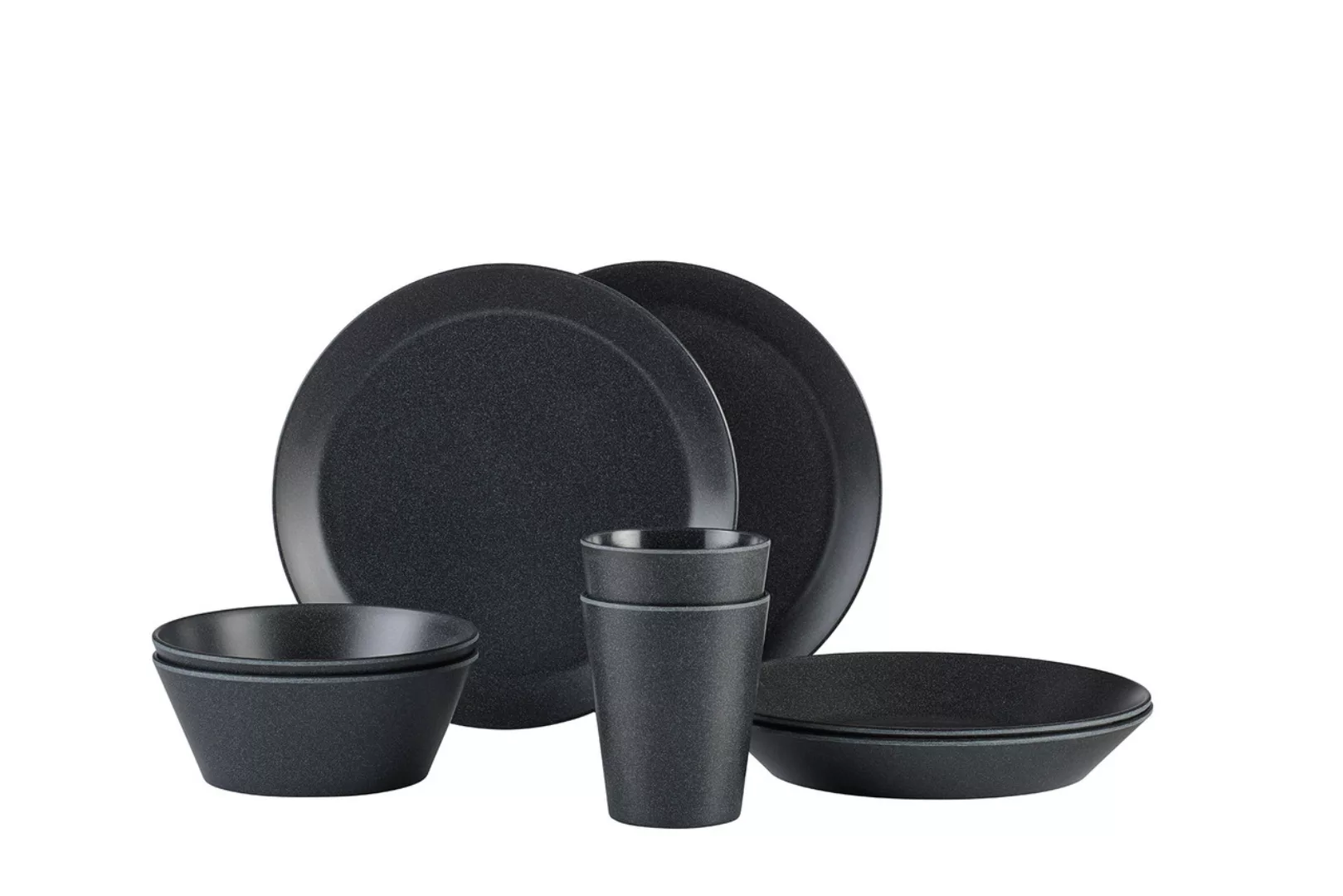 Mepal BLOOM Geschirr Set Pebble Black 8-teilig Geschirrsets schwarz günstig online kaufen