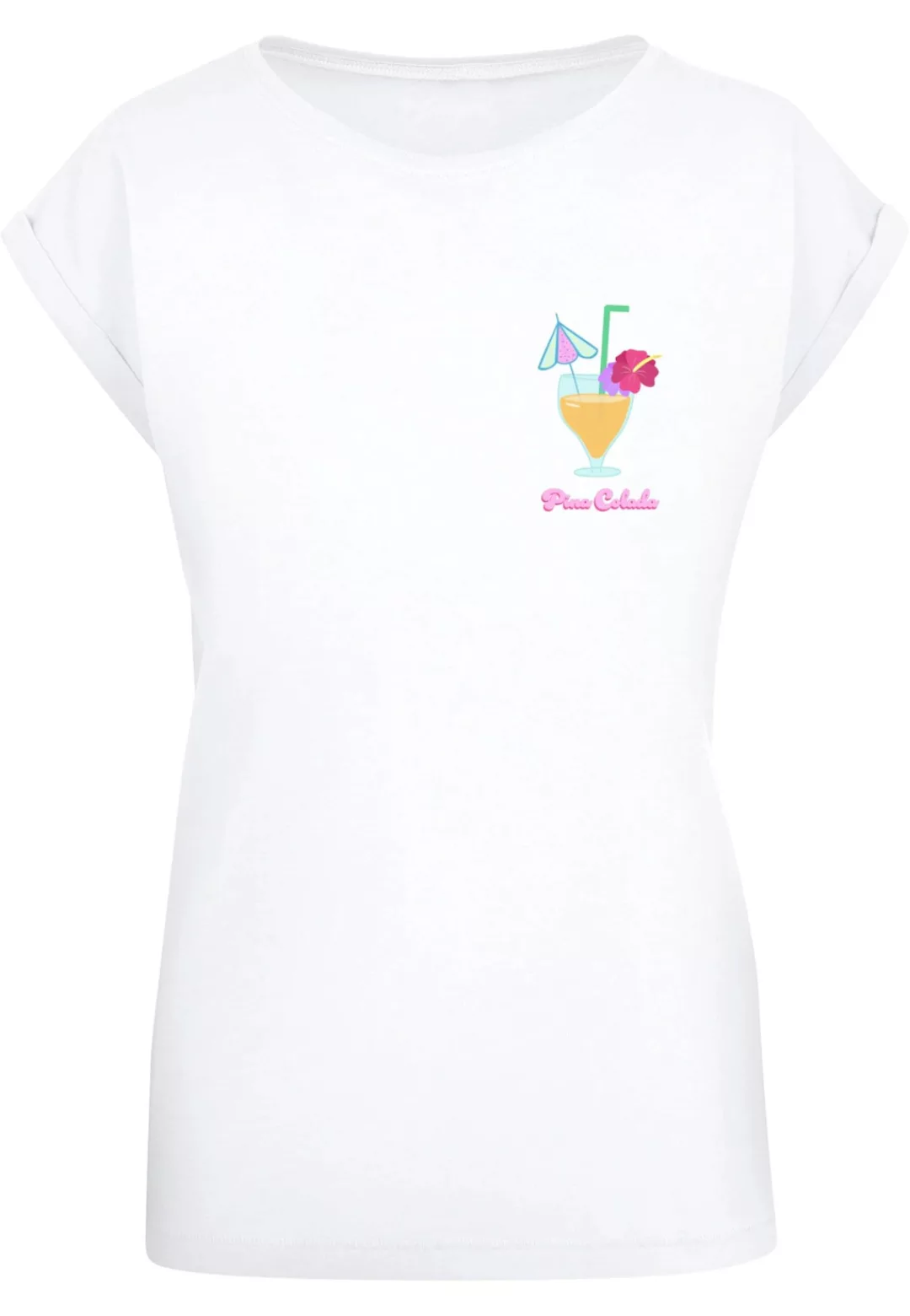 Merchcode T-Shirt "Merchcode Damen Ladies Pina Colada Extended Shoulder Tee günstig online kaufen