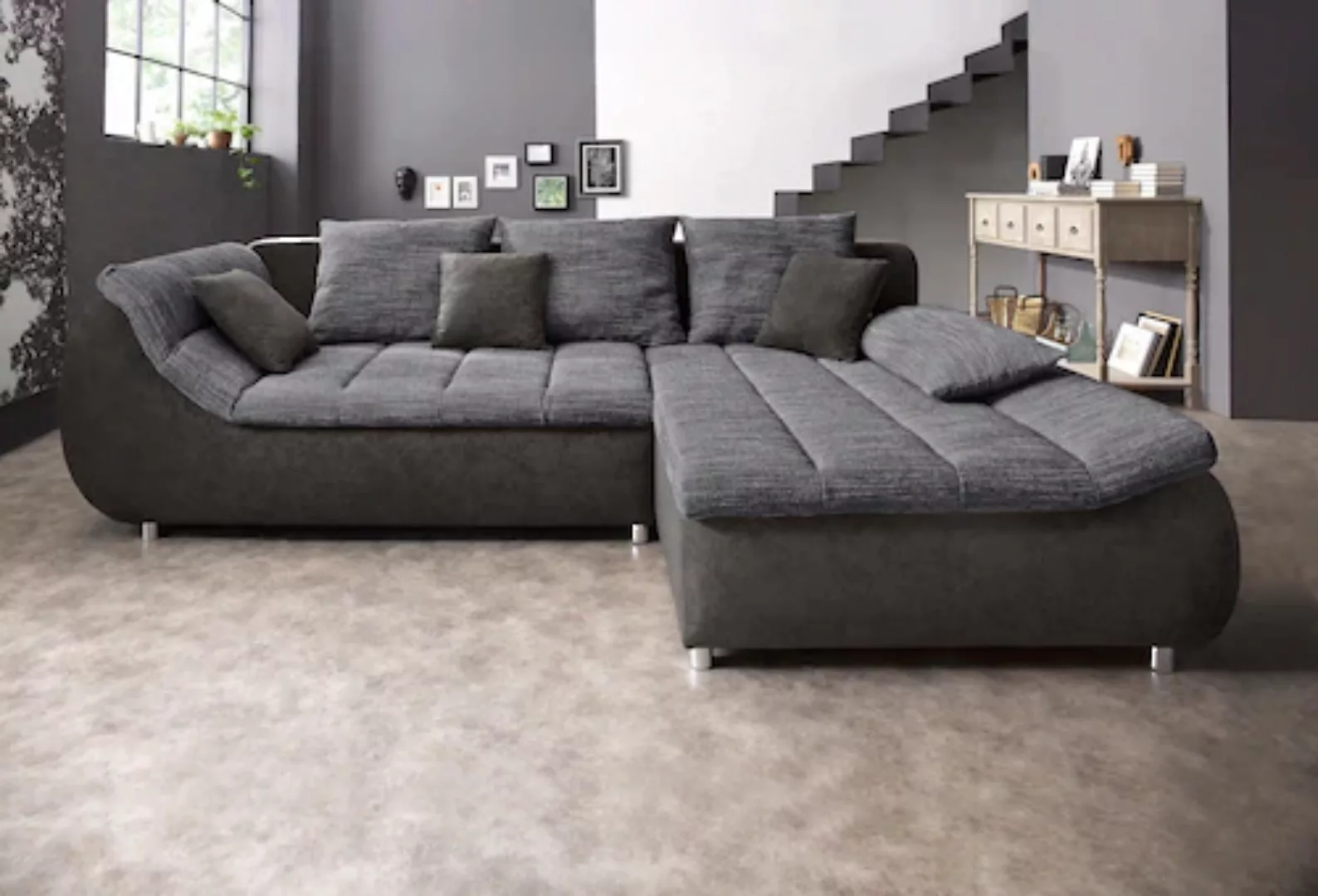 INOSIGN Ecksofa »Imola elegant und bequem, aktuelle Steppung im Sitz, L-For günstig online kaufen