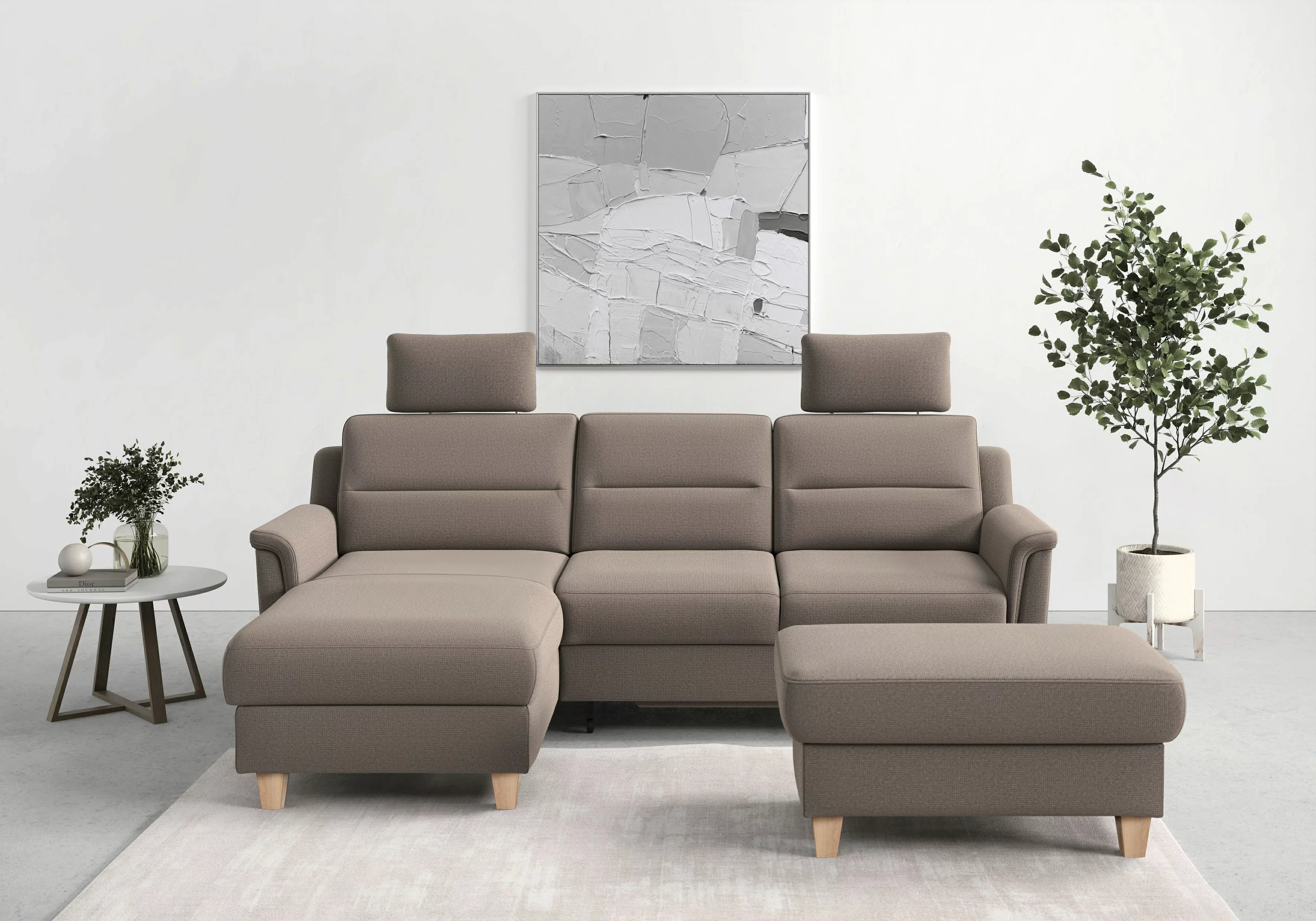 sit&more Ecksofa "Farö L-Form", inklusive Federkern, wahlweise mit Bettfunk günstig online kaufen