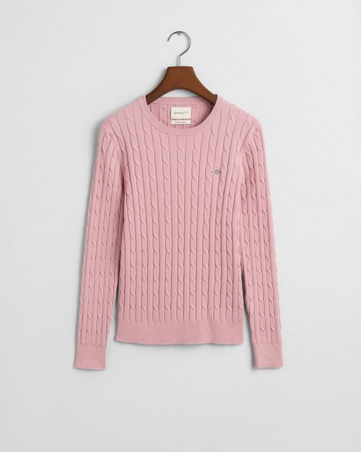 Gant Rundhalspullover STRETCH COTTON CABLE C-NECK günstig online kaufen