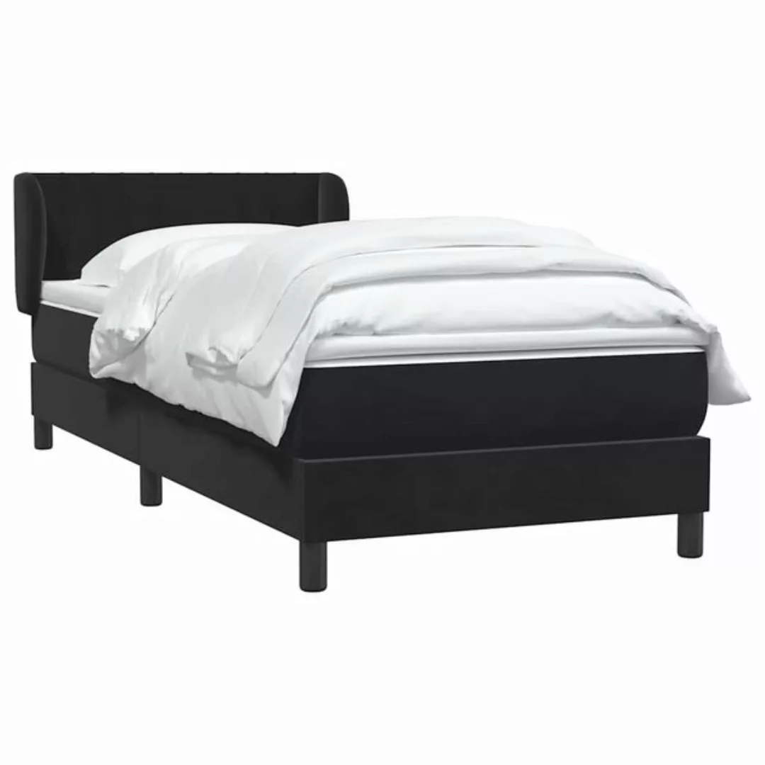 vidaXL Bett Boxspringbett mit Matratze Schwarz 100x220 cm Samt günstig online kaufen