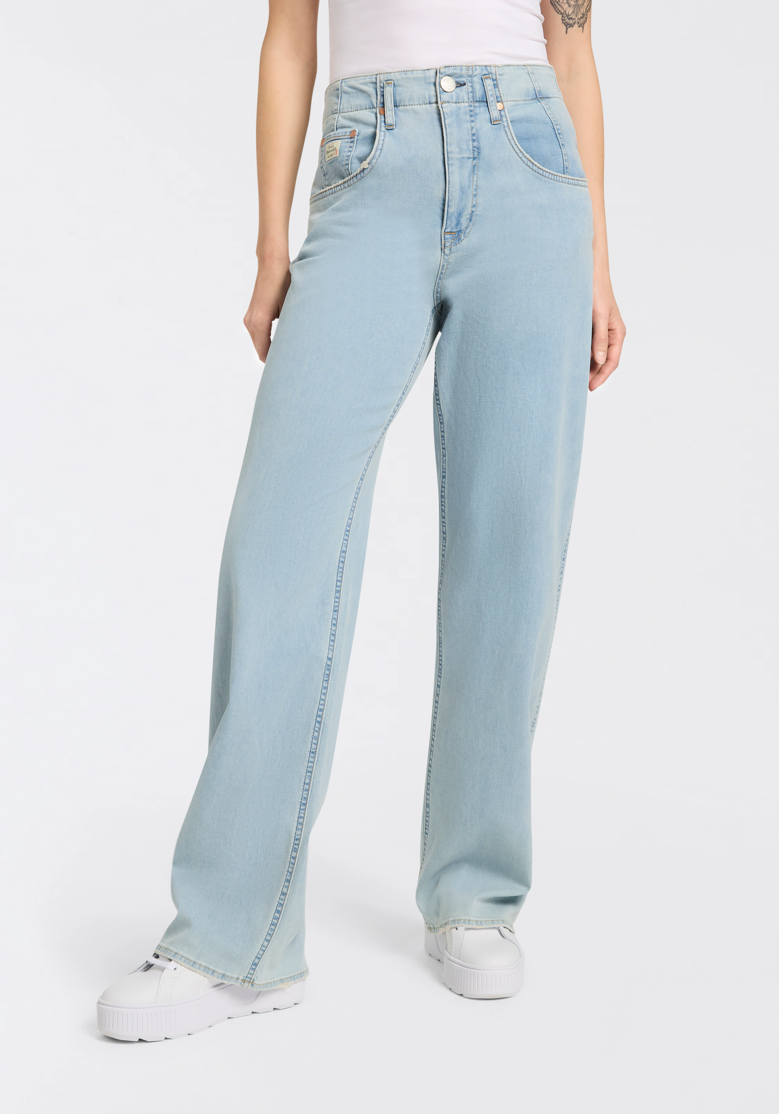 Herrlicher High-waist-Jeans "Baggy Straight Recycled Denim Light" günstig online kaufen
