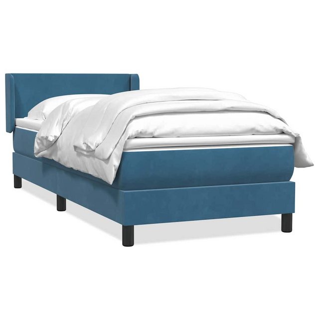 vidaXL Boxspringbett, Boxspringbett mit Matratze Dunkelblau 80x220 cm Samt günstig online kaufen