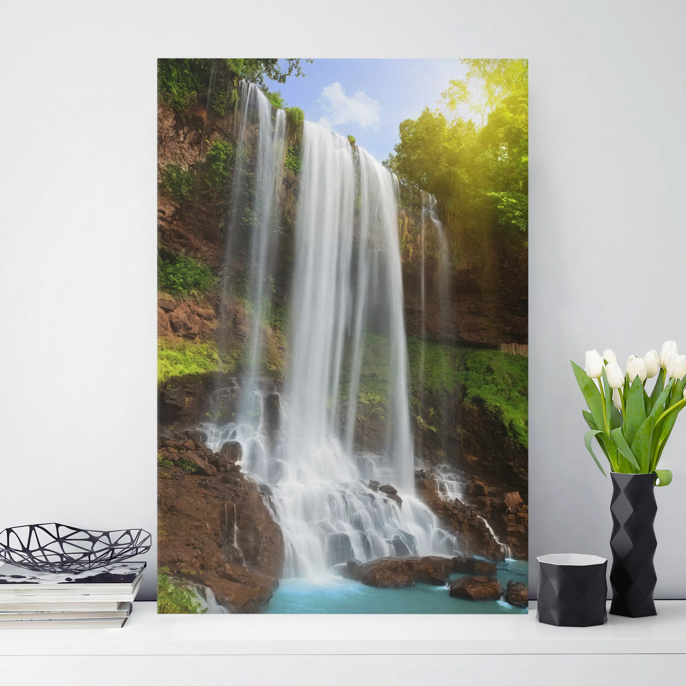 Leinwandbild Wasserfall - Hochformat Waterfalls günstig online kaufen