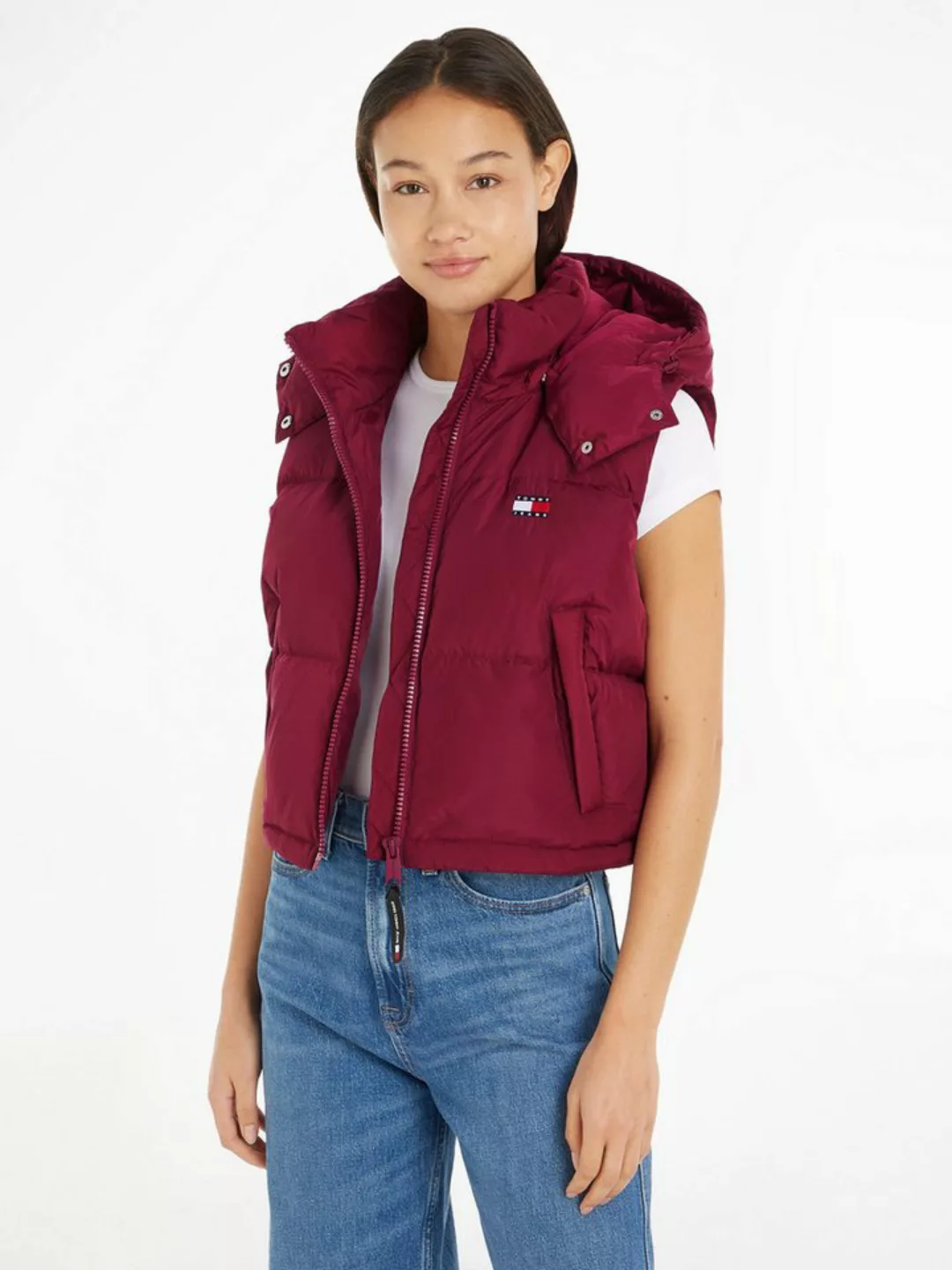 Tommy Jeans Steppweste TJW CRP ALASKA PUFFER VEST in modischer Cropped Form günstig online kaufen