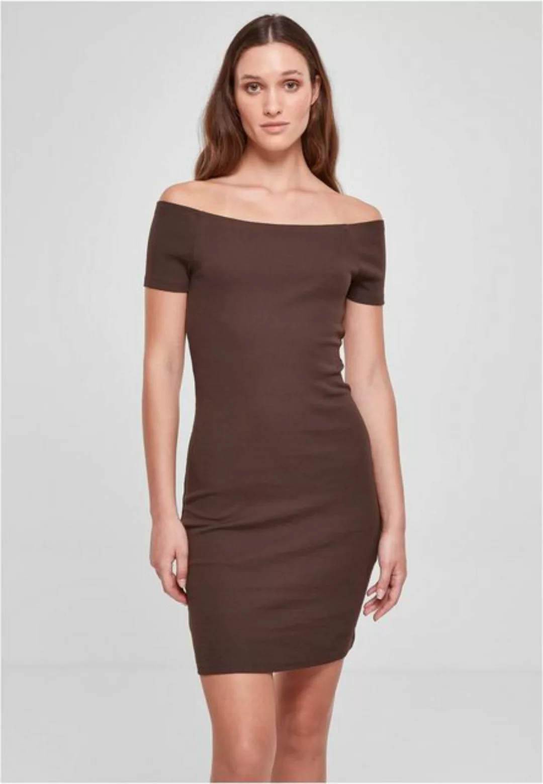 URBAN CLASSICS Jerseykleid TB1501 - Ladies Off Shoulder Rib Dress brown XS günstig online kaufen