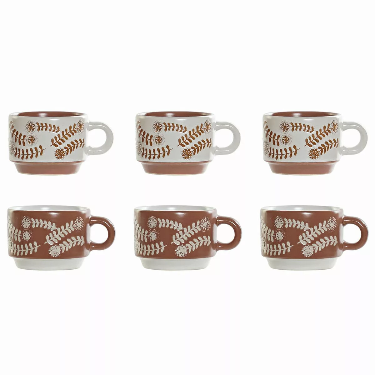 Satz Von Kaffeetassen Dkd Home Decor Terrakotta Weiß Steingut (9 X 6.5 X 5 günstig online kaufen