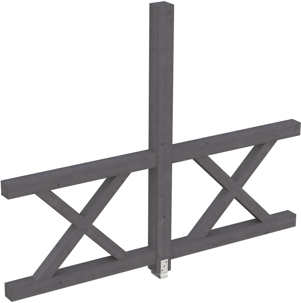 Skan Holz Seitenwand Andreaskreuz (FS) 255 x 210 cm Fichte Weiß günstig online kaufen