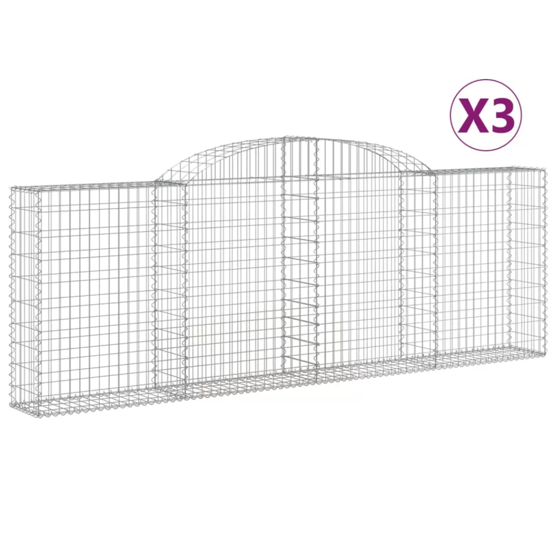 Vidaxl Gabionen Mit Hochbogen 3 Stk. 300x30x100/120cm Verzinktes Eisen günstig online kaufen