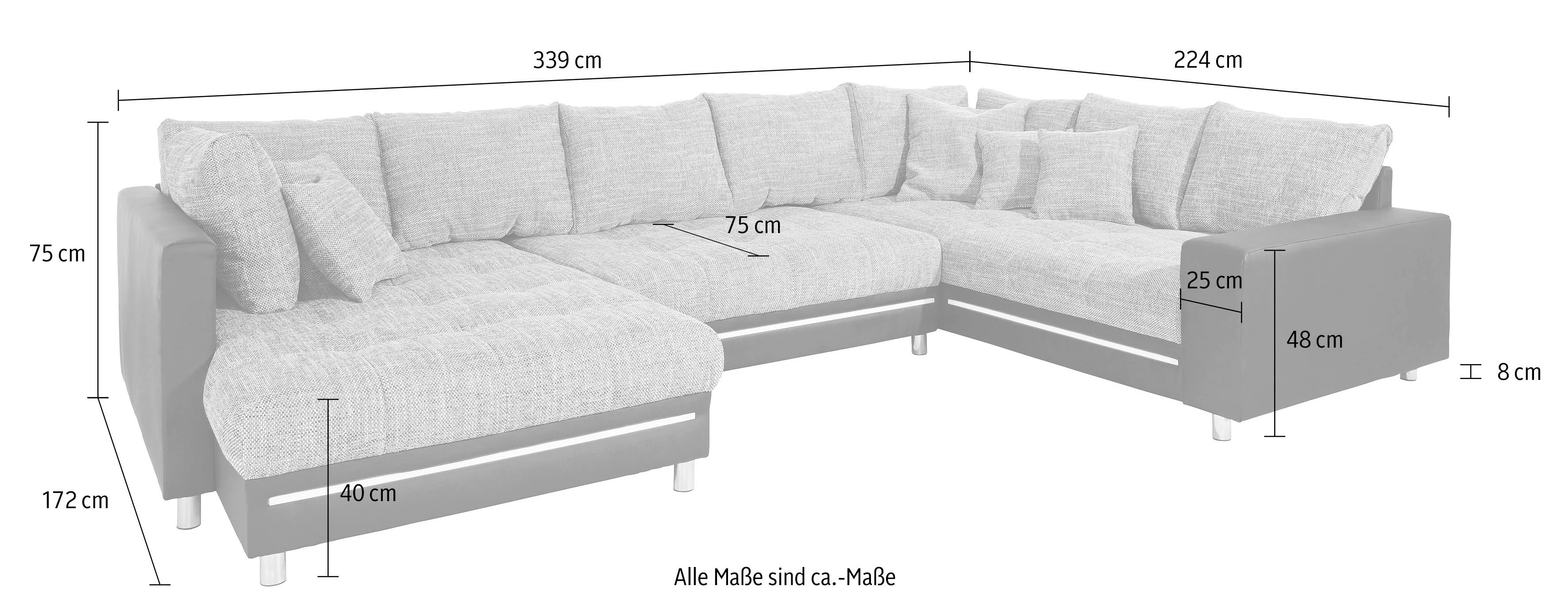 Mr. Couch Wohnlandschaft Tobi, wahlweise mit Kaltschaum (140kg Belastung/Si günstig online kaufen