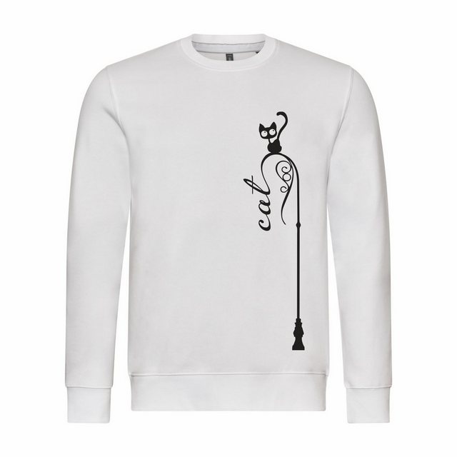 deinshirt Rundhalspullover Herren Sweatshirt Katze auf Laterne Mit Print Mo günstig online kaufen