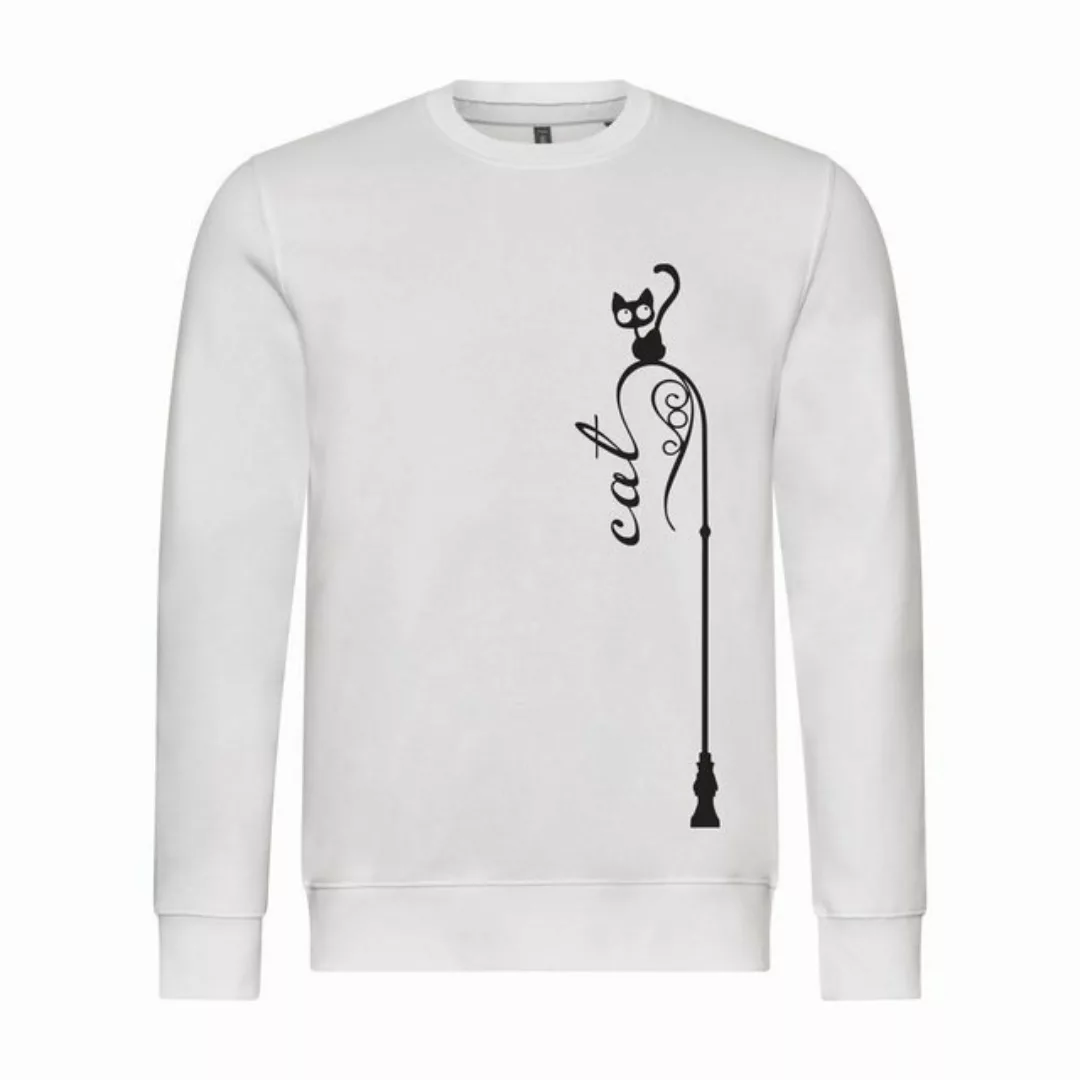 deinshirt Rundhalspullover Herren Pullover Katze auf Laterne Mit Print Moti günstig online kaufen